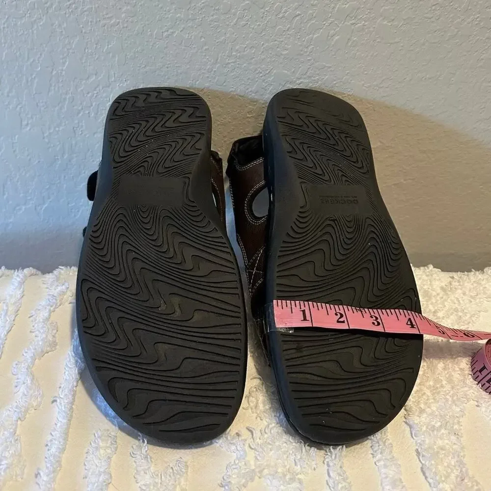 DOCKERS Newpage River Sandals Brn Sz 11M Memory Foam Adjustable Straps DK225295